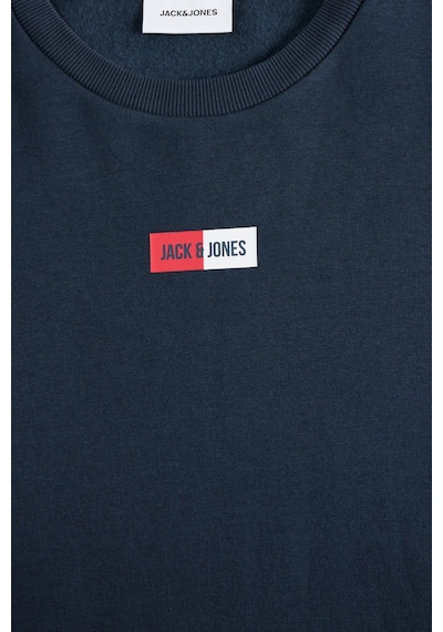 Jack & Jones Erkek Jjpan Bisiklet Yaka Logo Detaylı Sweatshirt 12310759 Lacivert