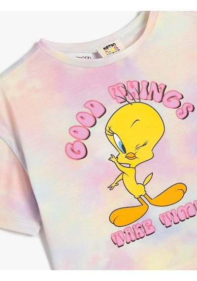 Koton Tweety Tişört Lisanslı Kısa Kollu Baskılı Bisiklet Yaka Pembe Desenli 5skg10064ak Pembe Desenli Pembe