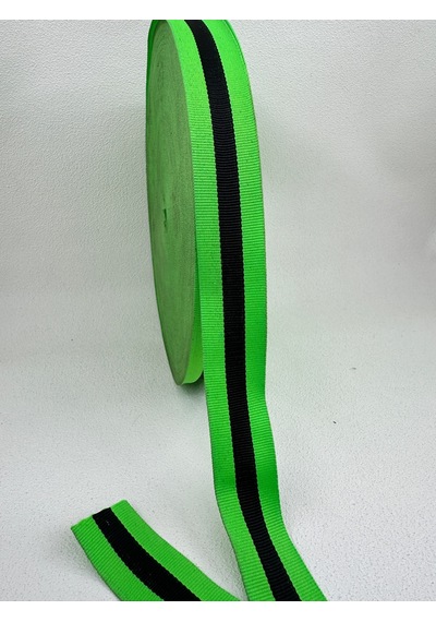 3 Cm Çizgili Şerit-5 Metre- Yeşil-siyah