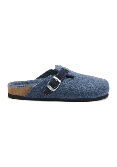 Comfortfusse Capri-w - Erkek Ortopedik Yün Keçe Sabo Ev Terliği Lacivert Yün