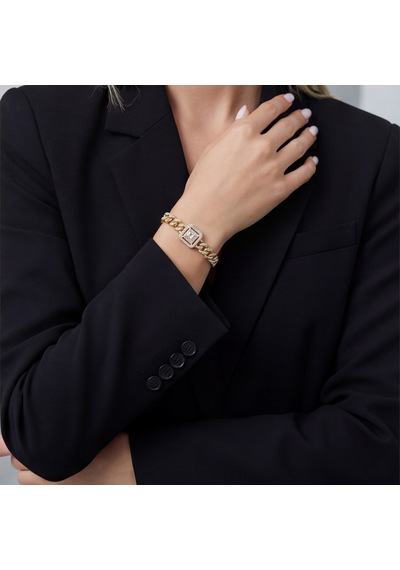 Altın Kaplama Figaro Model Baget Zirkon Taşlı Kadın Bileklik Blk-1276 Altın