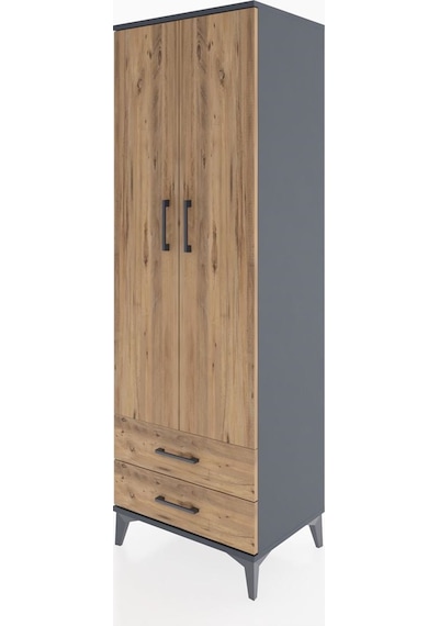 Hyperion Dolap Tek Raflı 2 Çekmeceli Tek Askılı 60x44x182 Antrasit-çam Aytası Hyperion Dolap Tek Raflı 2 Çekmeceli Tek Askılı 60x44x182 Antrasit-çam Aytası