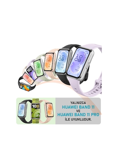 Caseonn Huawei Band 11 Pro Kordon Tam Korumalı Spor Silikon Kordon Kayış Mor