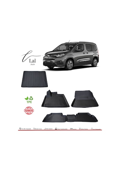 Toyota Uyumlu Proace City 3d Havuzlu Paspas Bagaj Havuzu Seti