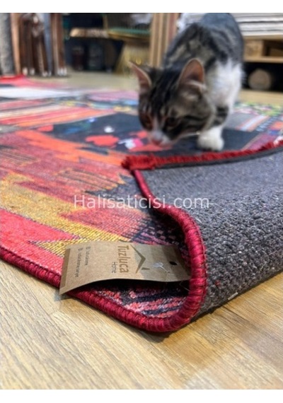 Salerno Çamaşır Makinesinde Yıkanabilir Kilim Halı Hs1005 Çok Renkli