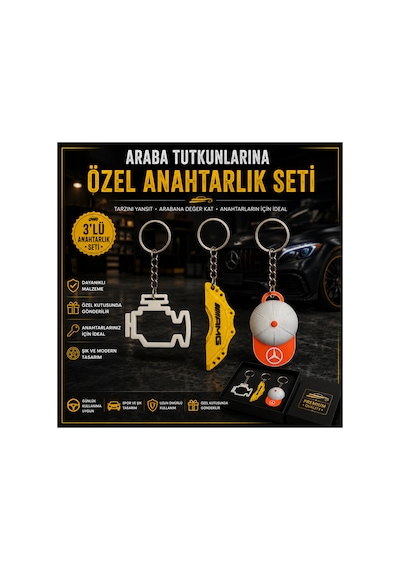 Üçlü Oto Anahtarlık Seti Turuncu Turuncu