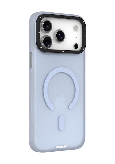 Apple Uyumlu iPhone 17 Pro Max Kılıf M-safe Şarj Özellikli Youngkit Hidden Sand Serisi Kapak Mavi Mavi