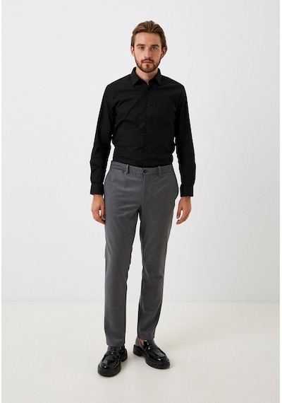 Erkek Gömlek Uzun Kol Siyah Slim Fit Ncs Jeans 7821 Siyah