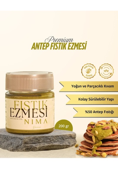 Nima Gurme Premium Antep Fıstık Ezmesi 200 G