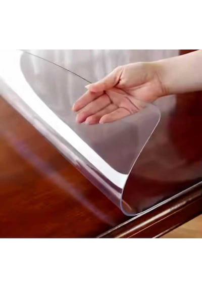 1.2 Mm Kalinlik 100 Cm En Şeffaf Kalın Pvs Masa Koruyucu Mika Masa Örtüsü 100 X 110