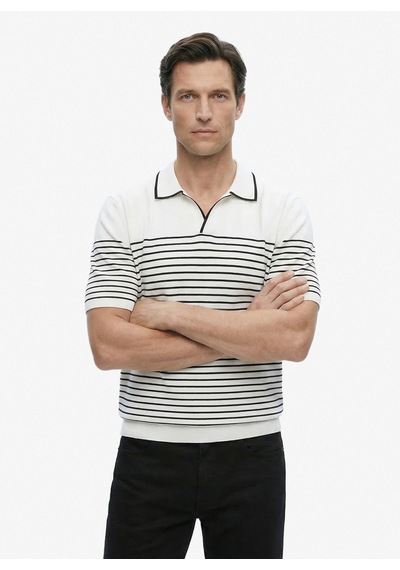 Fabrika Beyaz Erkek Slim Fit Polo T-shirt Porter N