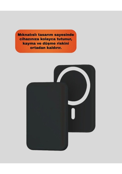 Şık Tasarımlı Magsafe Araç Telefon Tutucu Type-c Girişli Gri