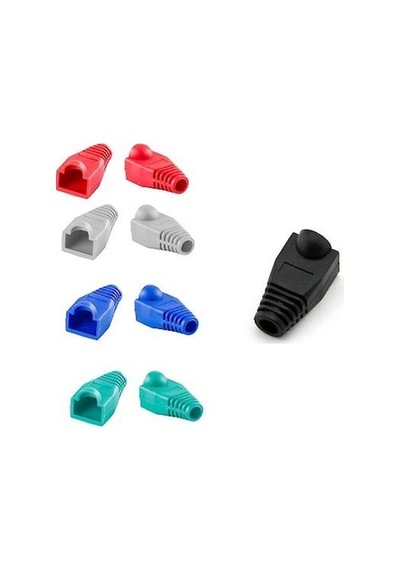 Rj45 Cover 100Lü Gri-Siyah-Kırmızı-Yeşil-Mavi Renkli Jack Kılıfı