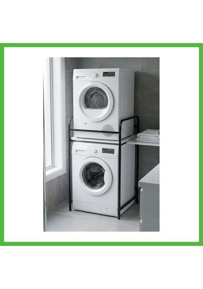 Vaveni Çamaşır Makinesi Rafı Metal Siyah 66 Cm Arz