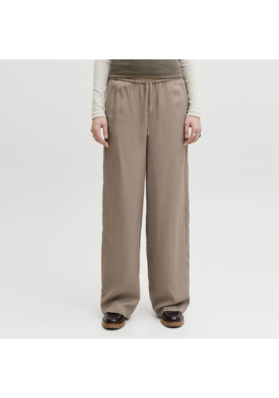 Jack & Jones Kadin Beli Lastikli Baglama Detayli Pantolon - Sigrid - 12289009 Feather Gray