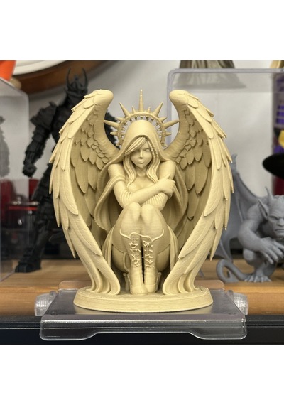 Modern Koruyucu Melek Heykeli Hediyelik Doğal Malzemeli Dekoratif Obje 14cm