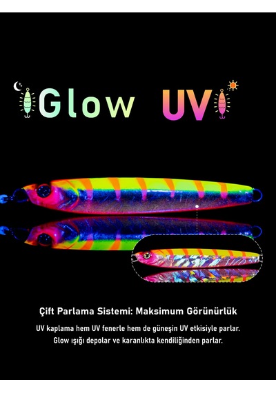 Jig, Zoka, Suni Yem, Glow Uv Metal Jig, 40gr 9cm Tide 40