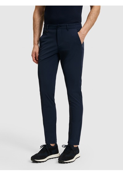 Cacharel Lacivert Slim Fit Beli Lastikli Kanvas Pantolon