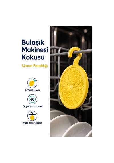 Bulaşık Makinesi Koku Giderici Ferahlatıcı Elma Nane Limon Kokulu Askılı Aparat
