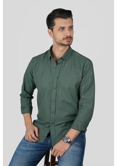 Yeşil Yaka Düğmeli Premium Şamre Slimfit Erkek Gömlek Yeşil Yeşil Yaka Düğmeli Premium Şamre Slimfit Erkek Gömlek Yeşil