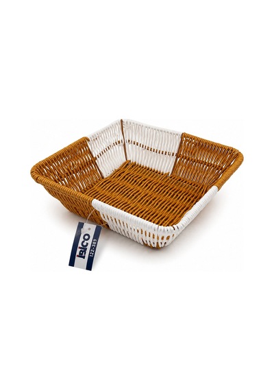 Kare Hasır K.rengi - Beyaz Ekmek Sepeti 24cm 5468 Renkli