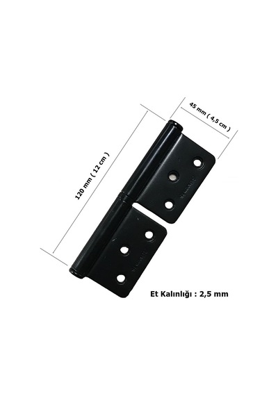 Güven İş Çelik Panel Yönsüz Kapı Menteşesi 12 Cm Mat Siyah