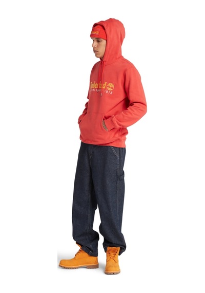 Timberland Ls 50th Anniversary Est. 1973 Erkek Turuncu Kapüşonlu Sweatshirt TB0A6S5WED61 Turuncu