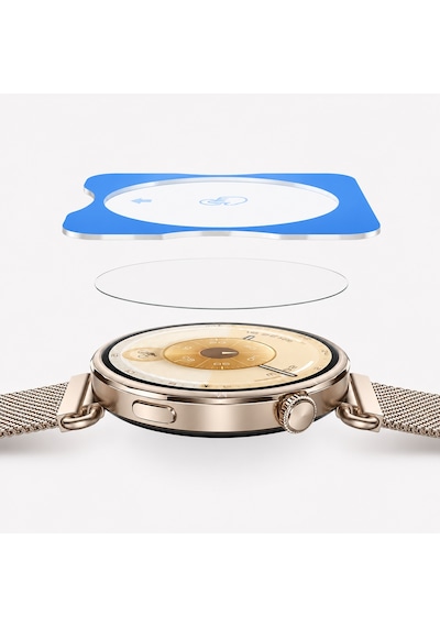 Huawei Watch Gt6 41mm Uyumlu Kolay Takılabilir Takma Aparatlı Temperli Cam Ekran Koruyucu