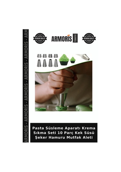 Pasta Süsleme Aparatı Krema Sıkma Seti 10 Parç Kek Süsü Şeker Hamuru Mutfak Aleti Çok Renkli
