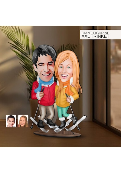 Bk Gift Kişiye Özel Sevgililer Karikatürlü Büyük Boy Ahşap Biblo-107, Arkadaşa Hediye , Sevgiliye Hediye, Kişiye Özel Biblolar Kobitmeyen137605 Bk Gif