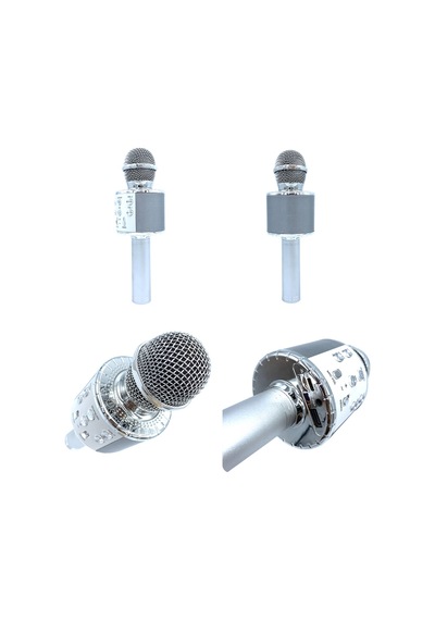 Mufunye Gümüş Karaoke Bluetooth Mikrofon,