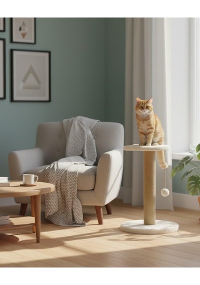Pet Stepli Kedi Tırmalama Tahtası Beyaz