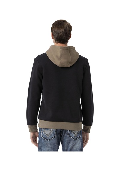 Cipo & Baxx Erkek Kapüşonlu Kanguru Cepli Baskılı Sweatshirt Cl582 Siyah