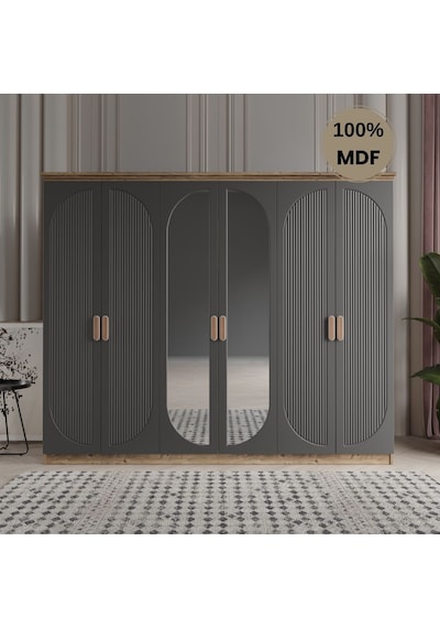 Soho 6 Kapak Mdf Gardırop Antrasit
