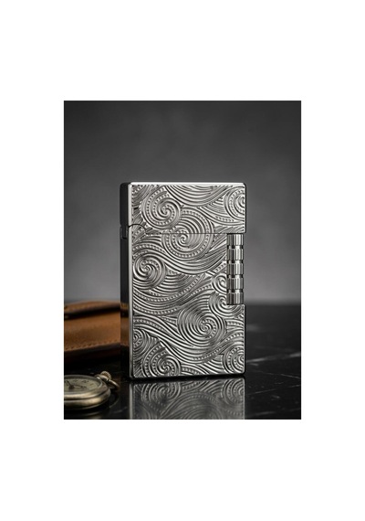 Dupont Tarzı Sanatsal Dalga Desenli Metal Gövdeli Doldurulabilir Çakmak, İkonik Cling Sesi İlle Mest Olacaksınız Gümüş - 876847297 Gümüş - 876847297 Gümüş