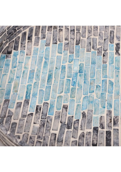 Pure Sedef 35 X4cm. Black/blue Sedefli Mozaik Tepsi Mix