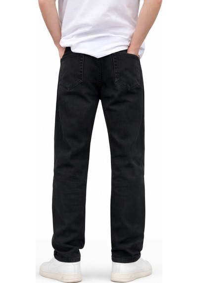 Erkek Yıkamalı Siyah Baggy Pantolon Siyah