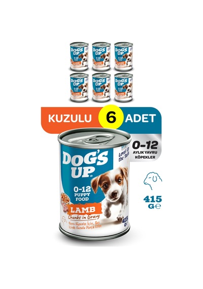 Dogs Up Yaş Yavru Köpek Maması Kuzu Etli 415gr 6lı