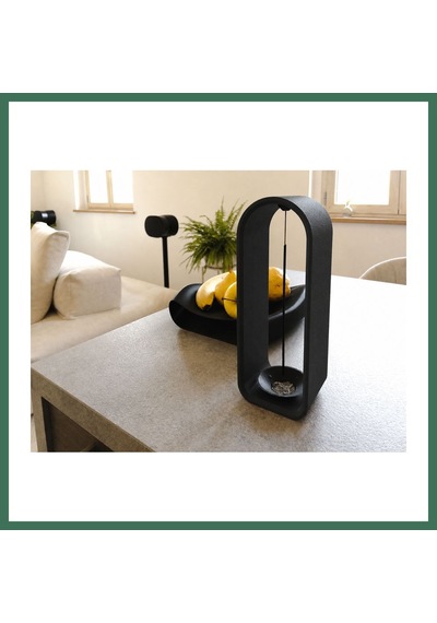 En-cag 3d Baskı The Shrine Tütsülük - Modern Kemer Formlu Tütsü Tutucu-siyah Bss