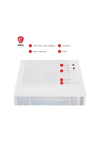 Msı Mag Force 320r Aırflow Whıte Gamıng Mıd-tower Pc Kasası Beyaz