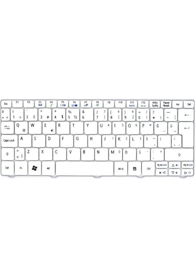 Acer Uyumlu Aspire One D255E-13855,D255E-2659 Notebook Klavye Beyaz Tr - 540910378
