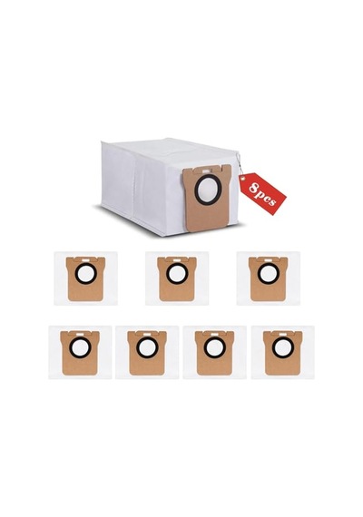 8 Adet Elektrikli Süpürge Torbası, Xiaomi X10+/x20+ İle Uyumlu, 2,5 L Büyük Kapasiteli Toz Torbası, Dreame L10s Ultra/l20 Ultra/l10 Ultra Robot Elektrikli Süpürge İçin, Toz Torbası Yedek Çanta