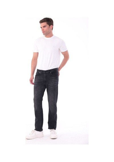 Blayn Jeans Erkek Tint Efekt Diz İzi Yapmayan Pamuklu Esnek Denim Jean Kot Pantolon Regular Kalıp Antrasit Efektli