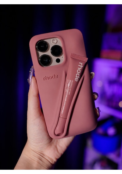 Apple iPhone 16 Pro Uyumlu Lip Case Ruj Bölmeli Rujlu Kılıf Salty Tan Krem