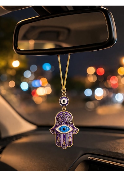 Hamsa El Nazarlık Araba Dikiz Aynası Süsü Nazar Boncuklu Araç Aksesuarı, Araba İçin Dekoratif Nazar Charm, Şans Ve Koruma Sembolü Araba Süsü