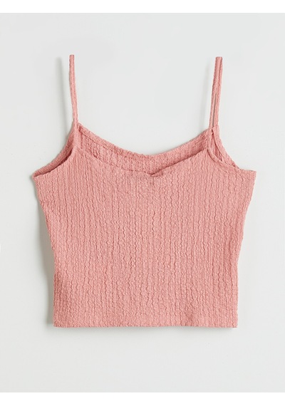 Lcw Vision Pembe U Yaka Dokulu Askılı Crop