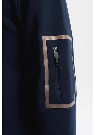 AR-MA Arma Erkek Slim Fit Dik Yaka Yarım Fermuar Pamuklu Sweatshirt Sol Kol Fermuar Cepli K30404685702 Lacivert