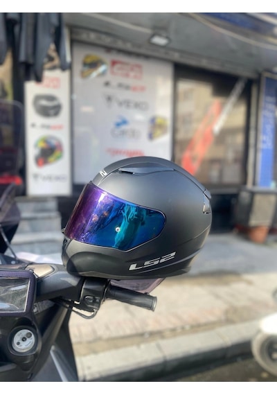 Ls2 Rapıd Mat Siyah Kask - Gökkuşağı Vizör Çok Renkli