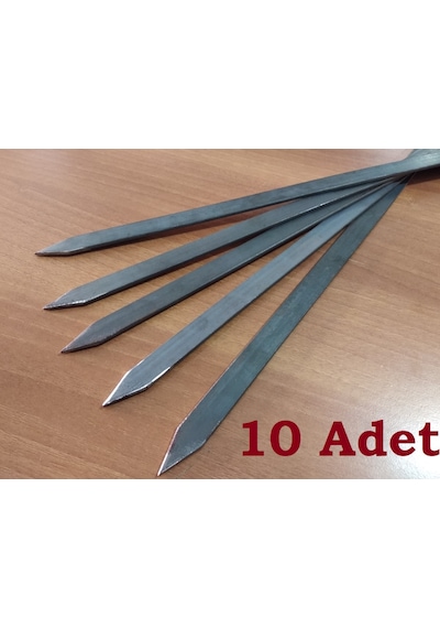 10 Adet Profosyonel Silme Demir Kıyma Şiş Adana-Urfa Kebap Şişi