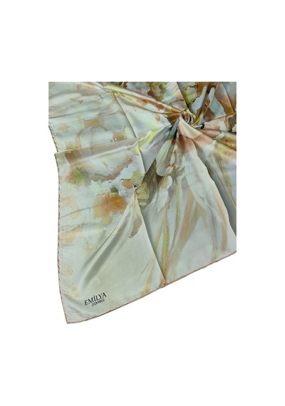 Mim Eşarp Emilya Rayon Çiçek Desenli Eşarp 90x90 Cm Gold